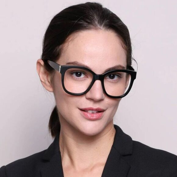 NEW Saint Laurent SLM97 001 Black Square Women Eyeglasses - Picture 2 of 13